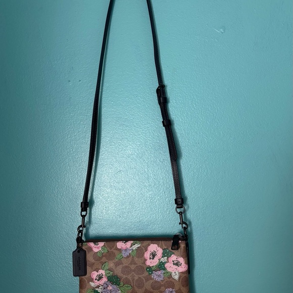 Coach Floral Crossbody Bag - Pink and Brown - Picture 4 of 4